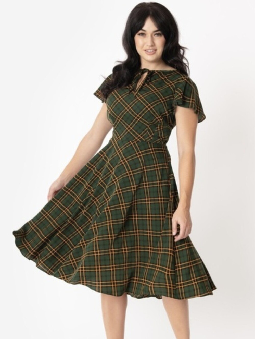 Unique Vintage Plaid Dress